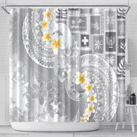 Tonga Christmas Shower Curtain Kilisimasi Fiefia Retro Style White LT05 - Polynesian Pride