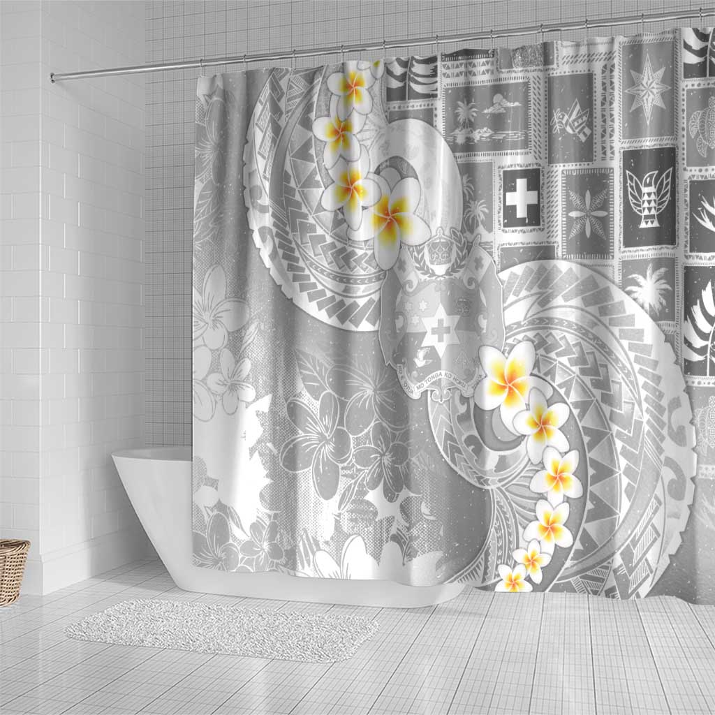 Tonga Christmas Shower Curtain Kilisimasi Fiefia Retro Style White LT05 - Polynesian Pride