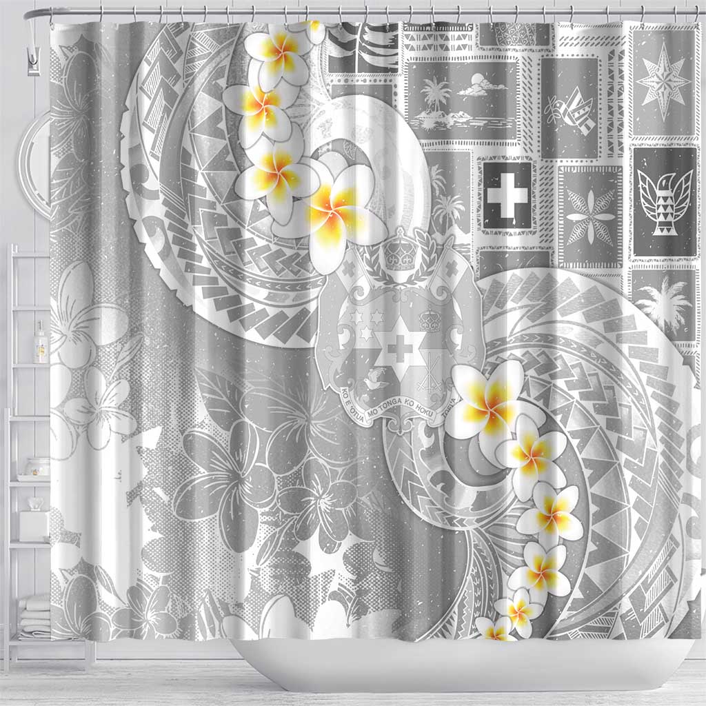 Tonga Christmas Shower Curtain Kilisimasi Fiefia Retro Style White LT05 - Polynesian Pride