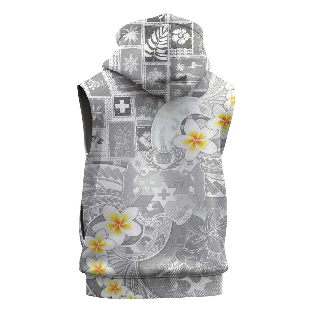 Tonga Christmas Sleeveless Hoodie Kilisimasi Fiefia Retro Style White LT05 - Polynesian Pride