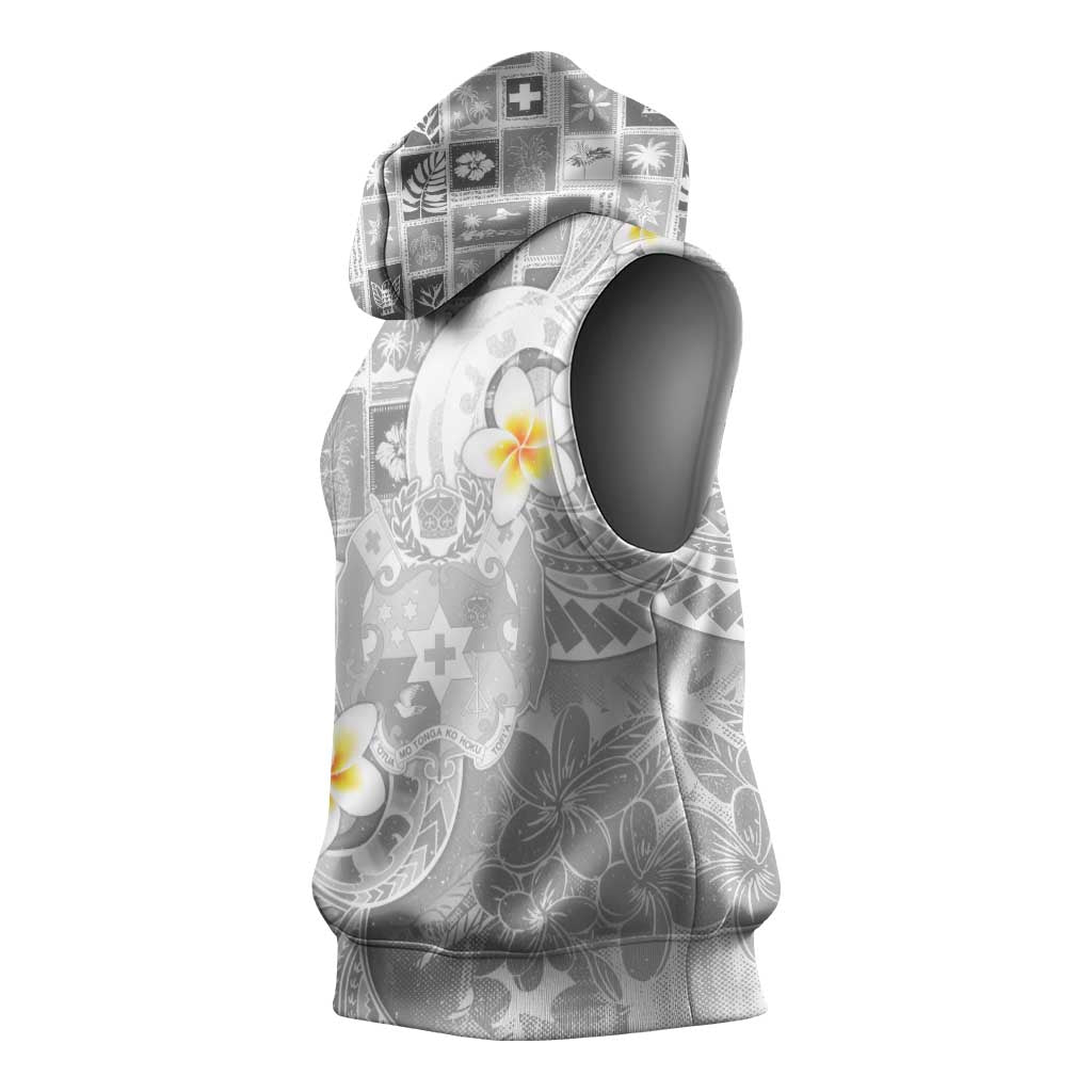 Tonga Christmas Sleeveless Hoodie Kilisimasi Fiefia Retro Style White LT05 - Polynesian Pride