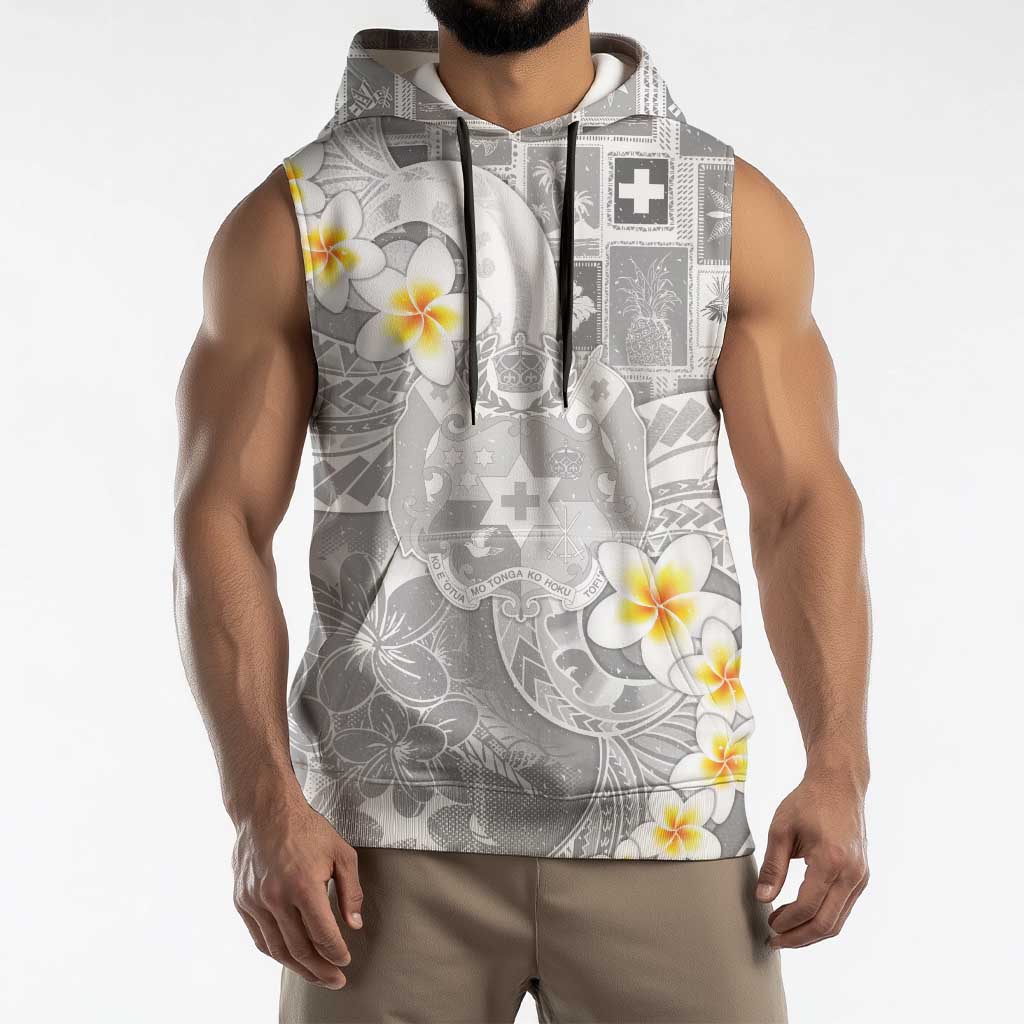 Tonga Christmas Sleeveless Hoodie Kilisimasi Fiefia Retro Style White LT05 - Polynesian Pride