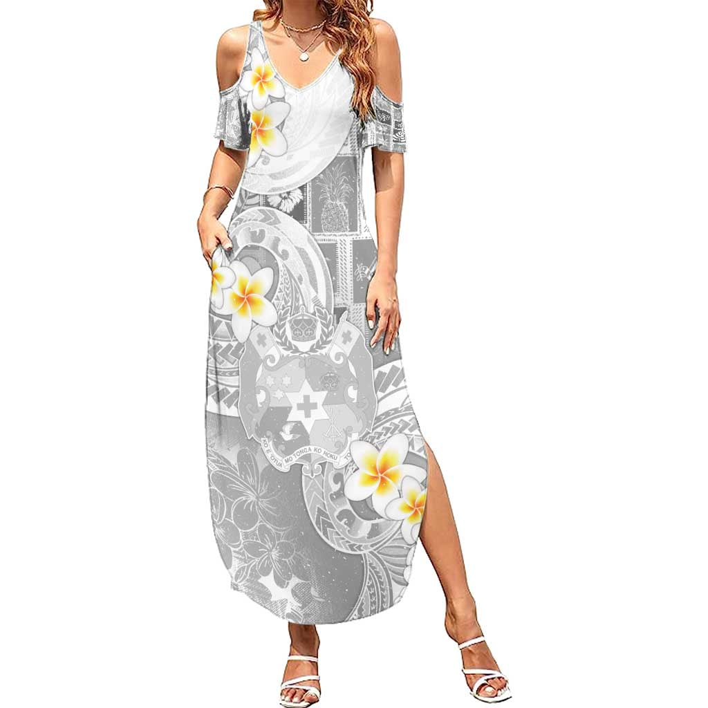 Tonga Christmas Summer Maxi Dress Kilisimasi Fiefia Retro Style White LT05 Women White - Polynesian Pride