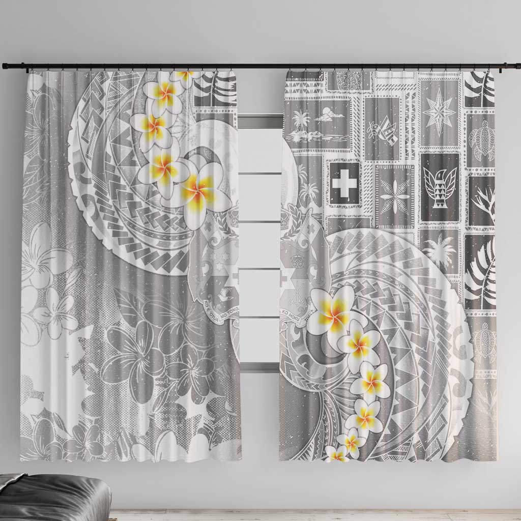 Tonga Christmas Window Curtain Kilisimasi Fiefia Retro Style White LT05 With Hooks White - Polynesian Pride