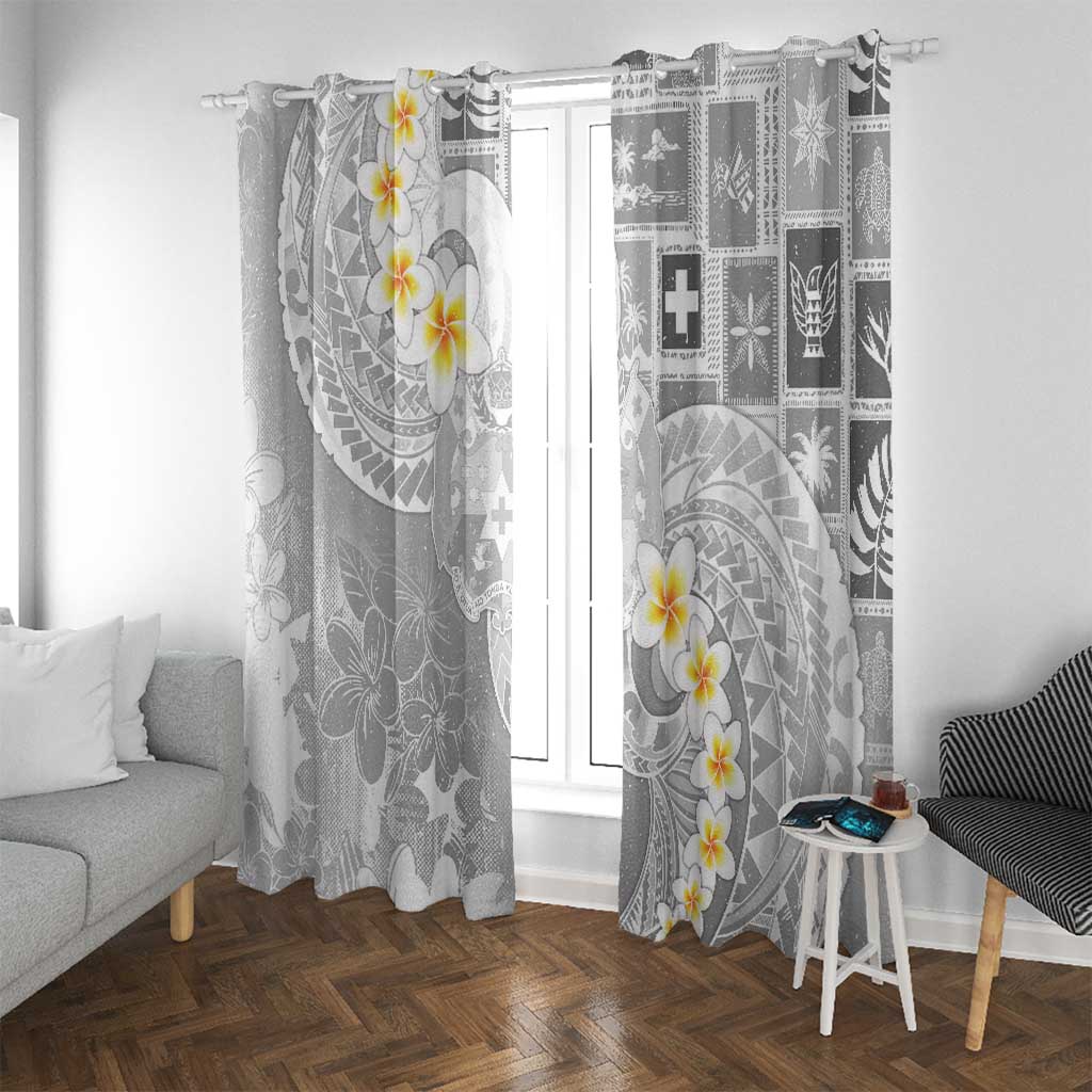 Tonga Christmas Window Curtain Kilisimasi Fiefia Retro Style White LT05 With Grommets White - Polynesian Pride