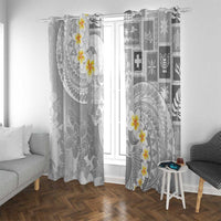 Tonga Christmas Window Curtain Kilisimasi Fiefia Retro Style White LT05 With Grommets White - Polynesian Pride