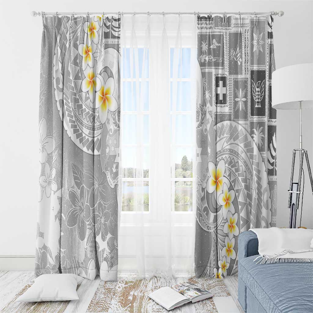 Tonga Christmas Window Curtain Kilisimasi Fiefia Retro Style White LT05 - Polynesian Pride