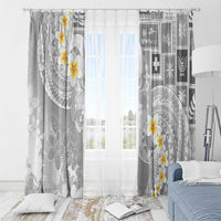 Tonga Christmas Window Curtain Kilisimasi Fiefia Retro Style White LT05 - Polynesian Pride