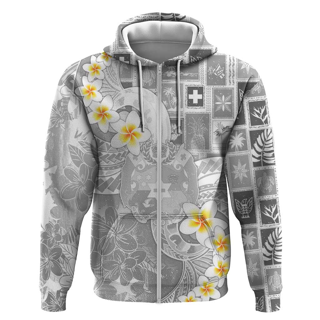 Tonga Christmas Zip Hoodie Kilisimasi Fiefia Retro Style White LT05 Zip Hoodie White - Polynesian Pride