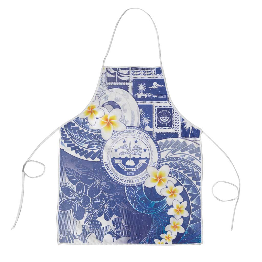 Federated States Of Micronesia Christmas Apron Retro Style Bright Version LT05 Blue - Polynesian Pride