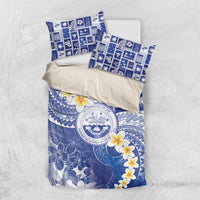 Federated States Of Micronesia Christmas Bedding Set Retro Style Bright Version LT05 US Twin 172cm x 218cm Blue - Polynesian Pride