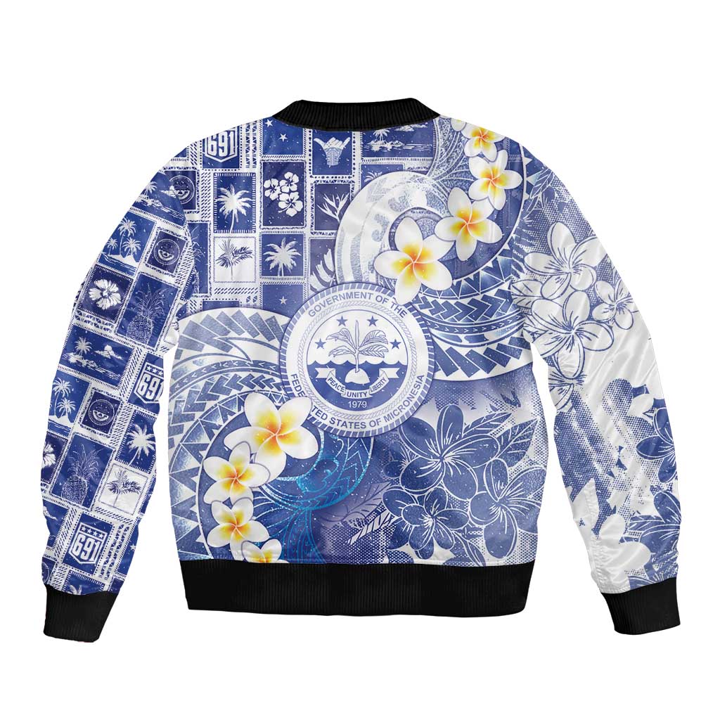 Federated States Of Micronesia Christmas Bomber Jacket Retro Style Bright Version LT05 - Polynesian Pride