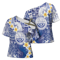 Federated States Of Micronesia Christmas Cross Shoulder Shirt Retro Style Bright Version LT05 - Polynesian Pride
