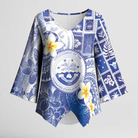 Federated States Of Micronesia Christmas Kimono Sleeve Blouse Retro Style Bright Version LT05 Female Blue - Polynesian Pride