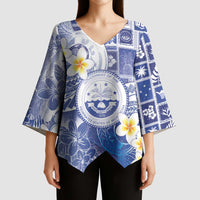 Federated States Of Micronesia Christmas Kimono Sleeve Blouse Retro Style Bright Version LT05 - Polynesian Pride