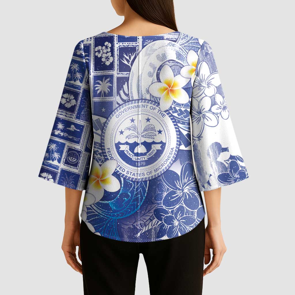 Federated States Of Micronesia Christmas Kimono Sleeve Blouse Retro Style Bright Version LT05 - Polynesian Pride