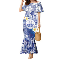 Federated States Of Micronesia Christmas Mermaid Dress Retro Style Bright Version LT05 Women Blue - Polynesian Pride