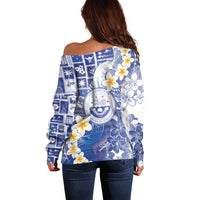 Federated States Of Micronesia Christmas Off Shoulder Sweater Retro Style Bright Version LT05 - Polynesian Pride