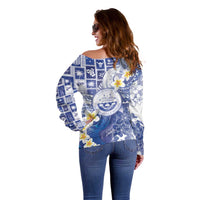 Federated States Of Micronesia Christmas Off Shoulder Sweater Retro Style Bright Version LT05 - Polynesian Pride