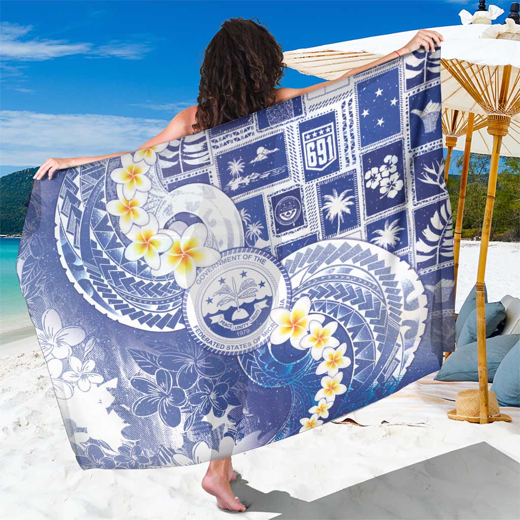 Federated States Of Micronesia Christmas Sarong Retro Style Bright Version LT05 One Size 44 x 66 inches Blue - Polynesian Pride