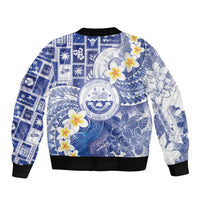 Federated States Of Micronesia Christmas Sleeve Zip Bomber Jacket Retro Style Bright Version LT05 - Polynesian Pride