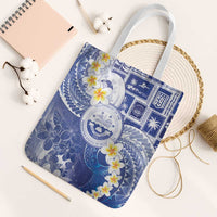 Federated States Of Micronesia Christmas Tote Bag Retro Style Bright Version LT05 White Strap One Size Blue - Polynesian Pride