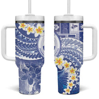 Federated States Of Micronesia Christmas Tumbler With Handle Retro Style Bright Version LT05 One Size: 40 oz Blue - Polynesian Pride