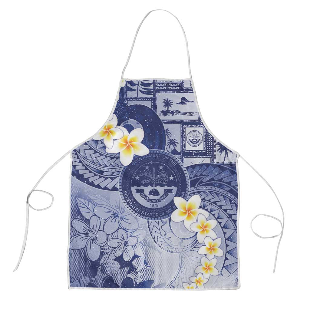 Federated States Of Micronesia Christmas Apron Retro Style Dark Version LT05 Navy - Polynesian Pride