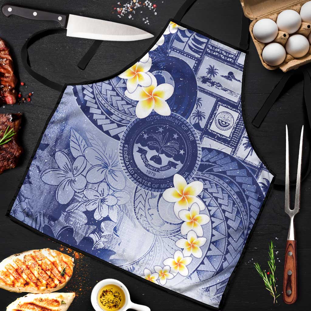 Federated States Of Micronesia Christmas Apron Retro Style Dark Version LT05 Navy - Polynesian Pride