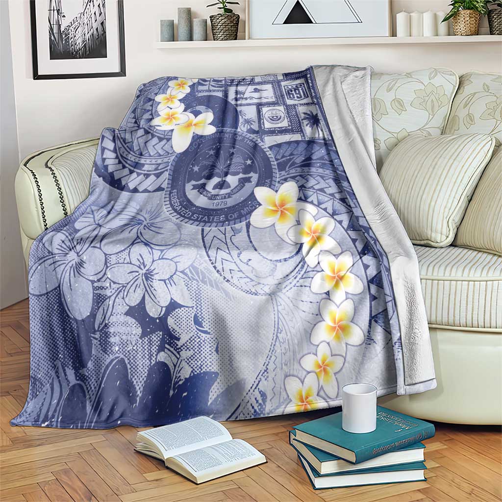 Federated States Of Micronesia Christmas Blanket Retro Style Dark Version LT05 Navy - Polynesian Pride