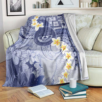 Federated States Of Micronesia Christmas Blanket Retro Style Dark Version LT05 Navy - Polynesian Pride