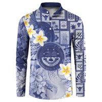 Federated States Of Micronesia Christmas Button Sweatshirt Retro Style Dark Version LT05 Navy - Polynesian Pride