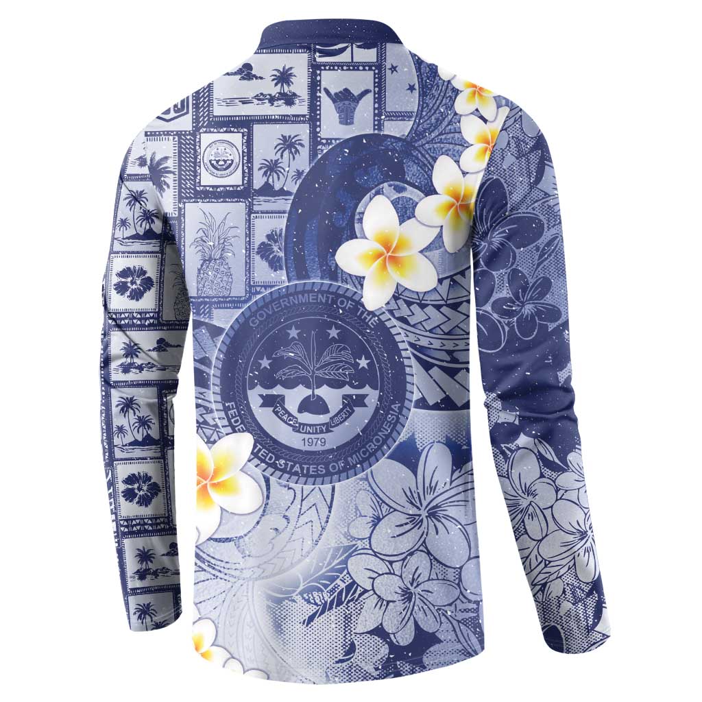 Federated States Of Micronesia Christmas Button Sweatshirt Retro Style Dark Version LT05 - Polynesian Pride