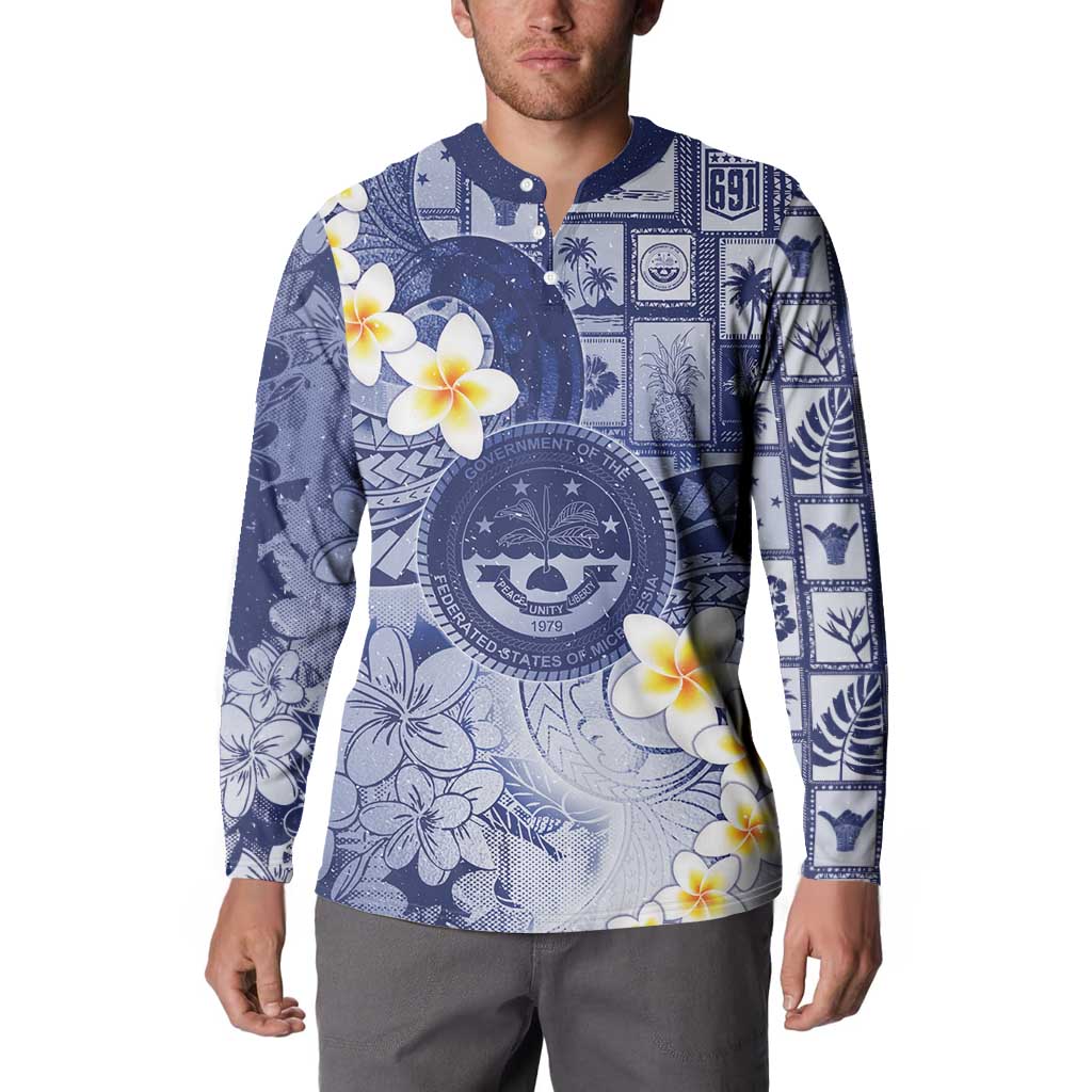 Federated States Of Micronesia Christmas Button Sweatshirt Retro Style Dark Version LT05 - Polynesian Pride