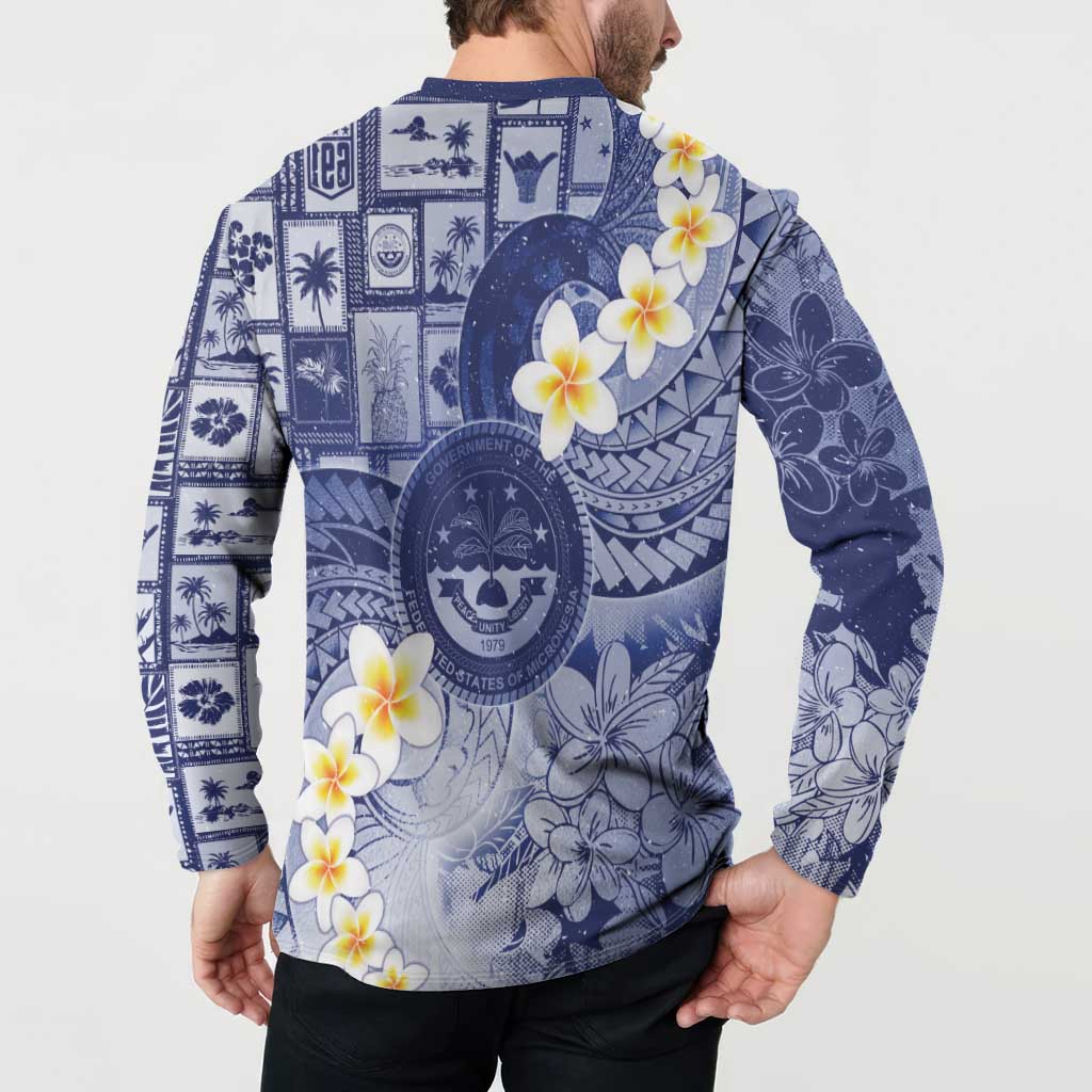 Federated States Of Micronesia Christmas Button Sweatshirt Retro Style Dark Version LT05 - Polynesian Pride