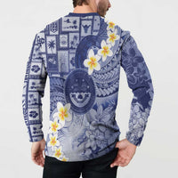 Federated States Of Micronesia Christmas Button Sweatshirt Retro Style Dark Version LT05 - Polynesian Pride