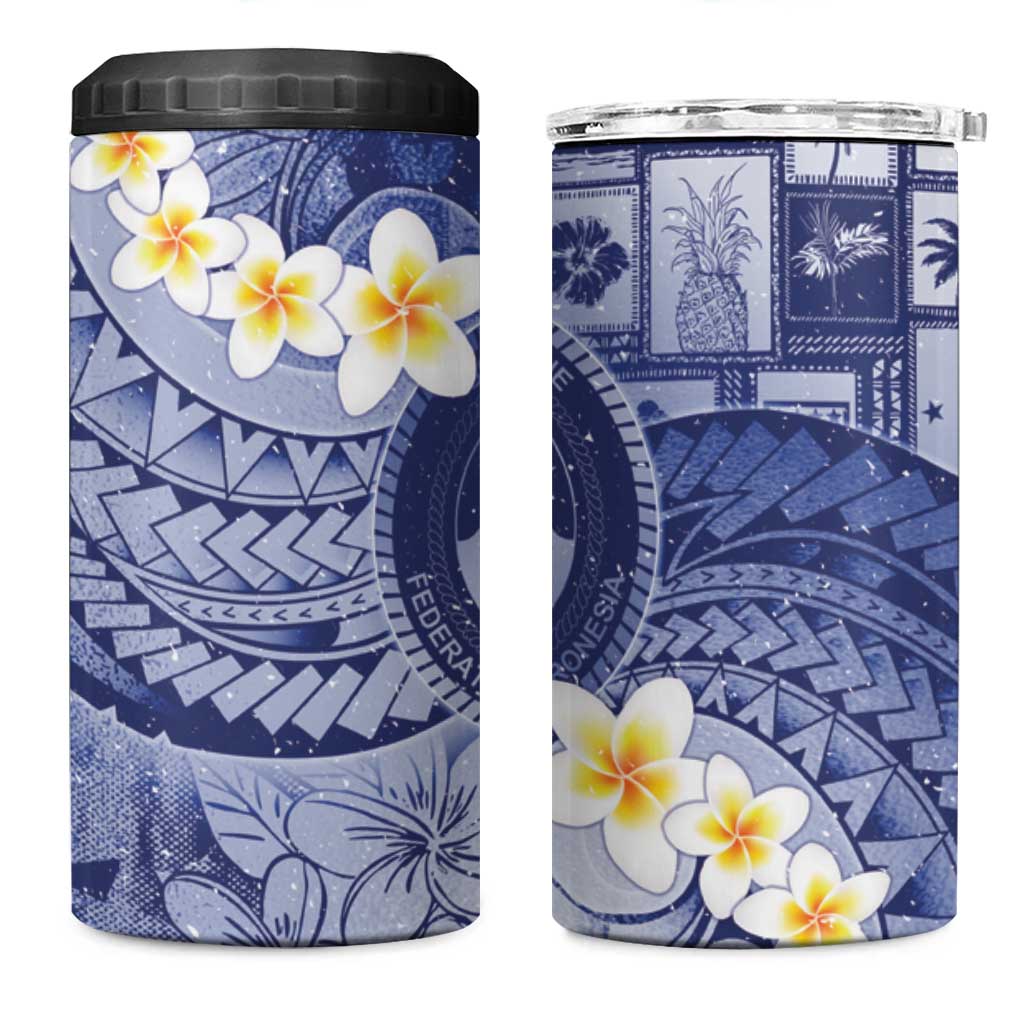 Federated States Of Micronesia Christmas 4 in 1 Can Cooler Tumbler Retro Style Dark Version LT05 One Size: 16 oz Navy - Polynesian Pride