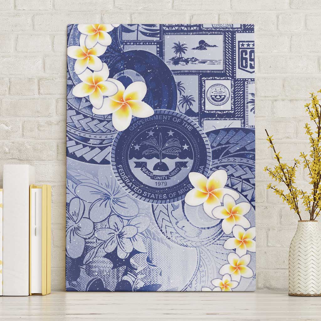 Federated States Of Micronesia Christmas Canvas Wall Art Retro Style Dark Version LT05 Without Frame Navy - Polynesian Pride