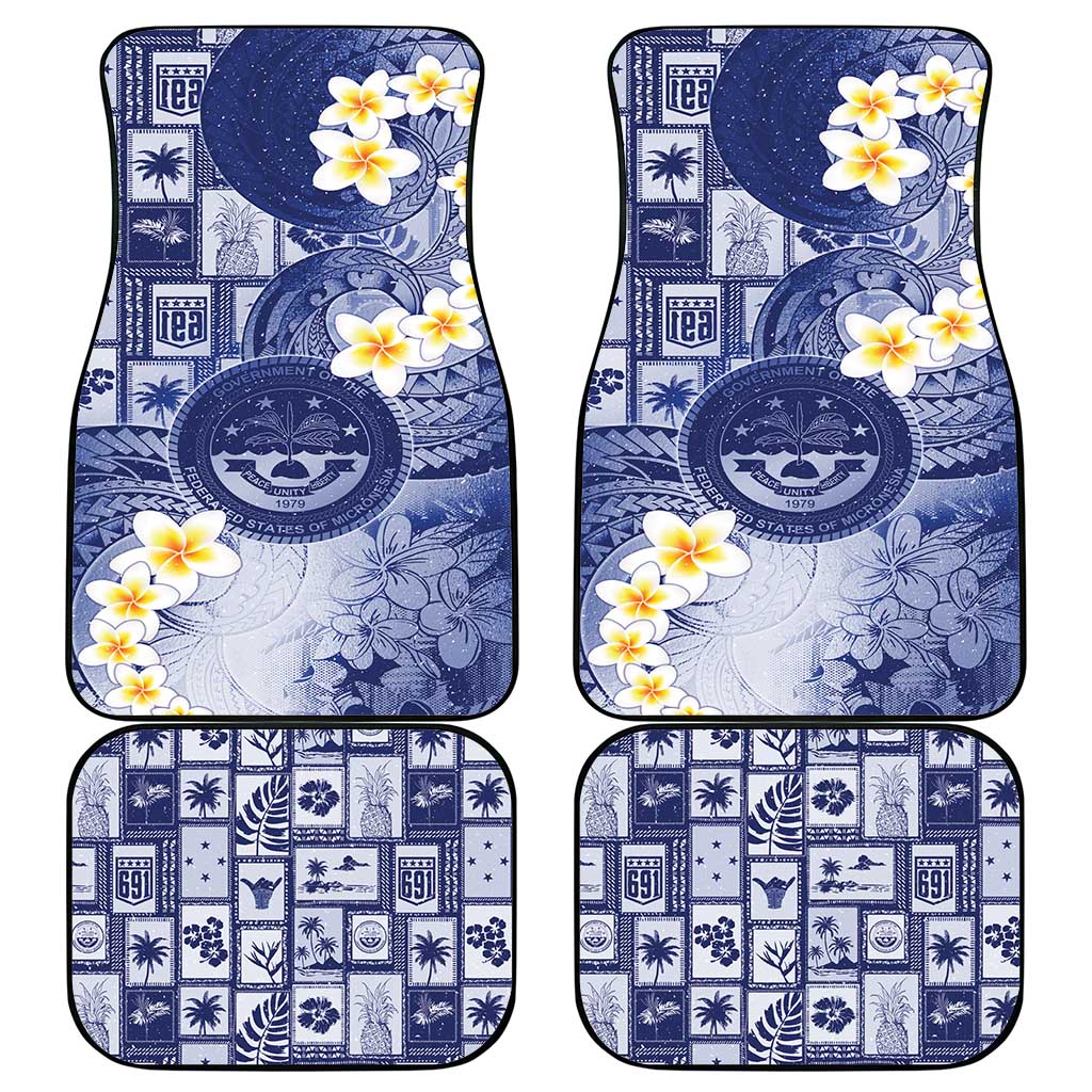 Federated States Of Micronesia Christmas Car Mats Retro Style Dark Version LT05 - Polynesian Pride