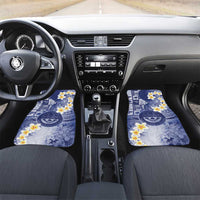 Federated States Of Micronesia Christmas Car Mats Retro Style Dark Version LT05 Set 2pcs - Front Navy - Polynesian Pride
