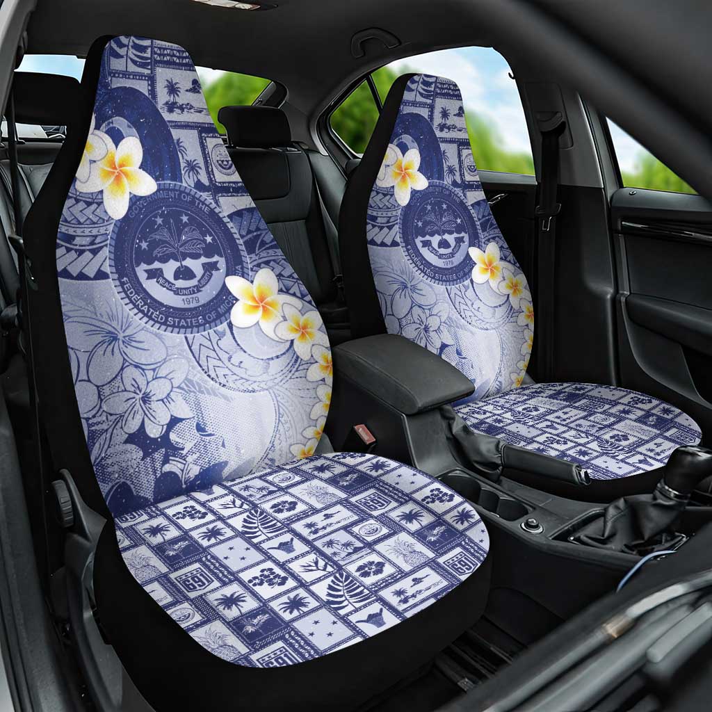 Federated States Of Micronesia Christmas Car Seat Cover Retro Style Dark Version LT05 One Size Navy - Polynesian Pride