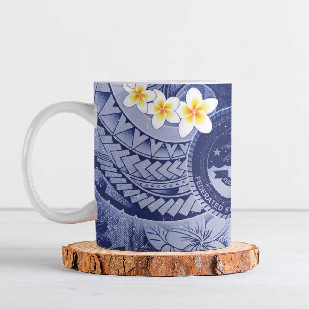 Federated States Of Micronesia Christmas Ceramic Mug Retro Style Dark Version LT05 Navy - Polynesian Pride