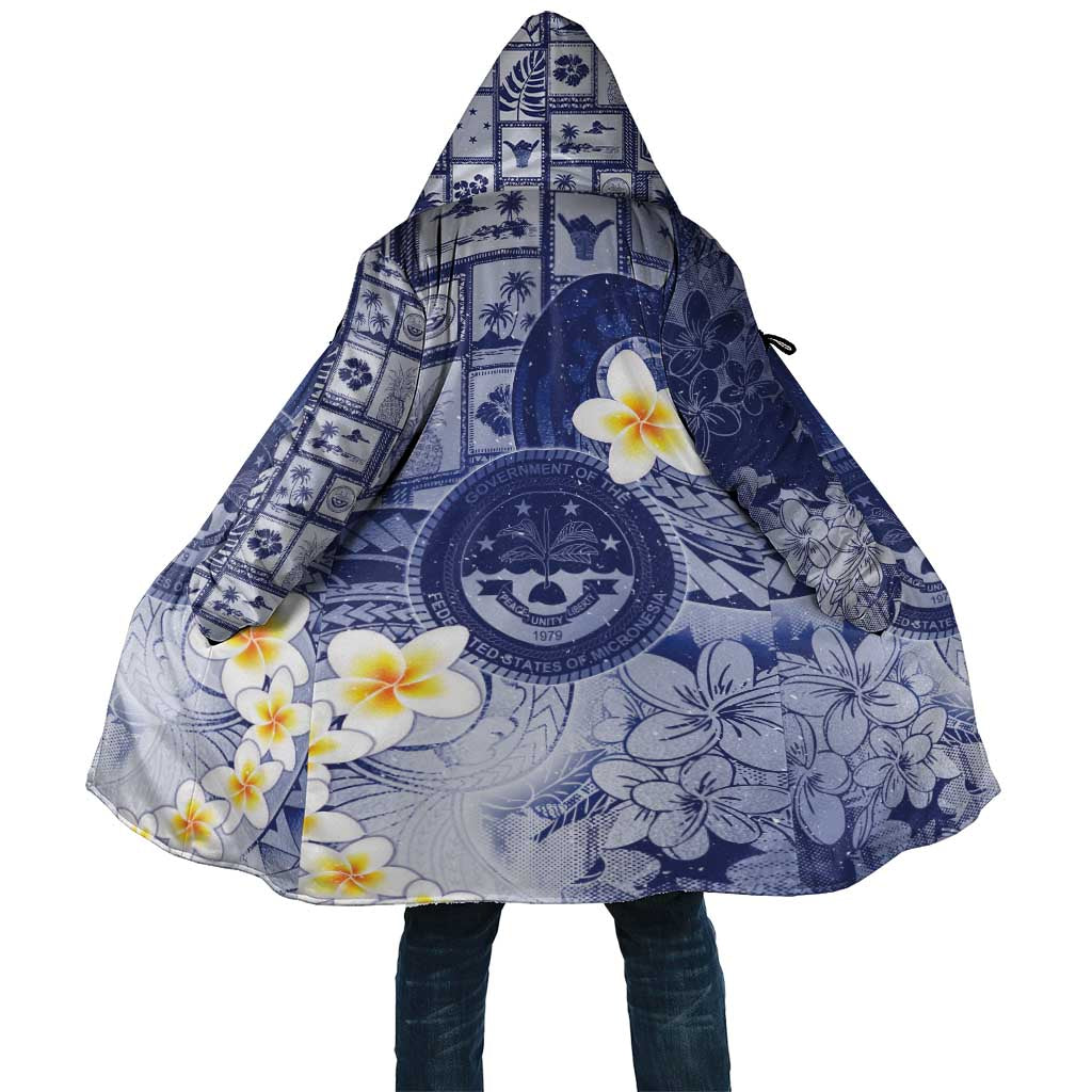 Federated States Of Micronesia Christmas Cloak Retro Style Dark Version LT05 Unisex Navy - Polynesian Pride