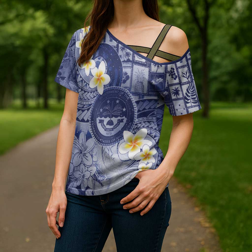 Federated States Of Micronesia Christmas Cross Shoulder Shirt Retro Style Dark Version LT05 - Polynesian Pride