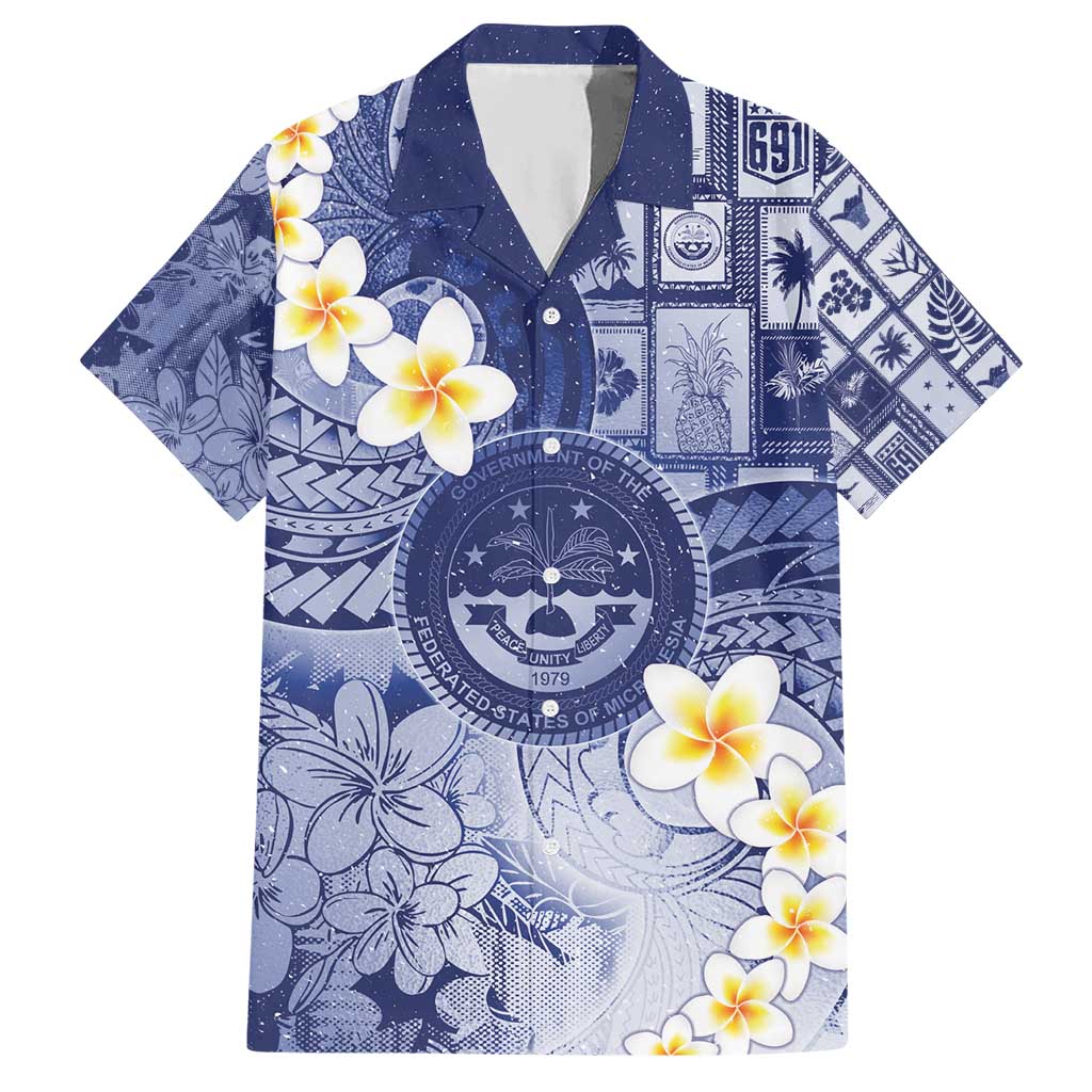 Federated States Of Micronesia Christmas Hawaiian Shirt Retro Style Dark Version LT05 Navy - Polynesian Pride
