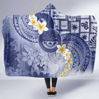 Federated States Of Micronesia Christmas Hooded Blanket Retro Style Dark Version LT05 One Size Navy - Polynesian Pride