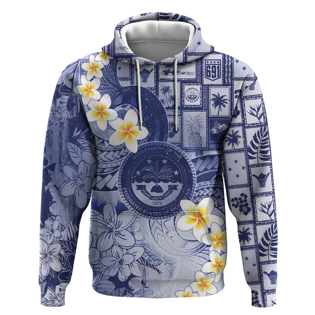 Federated States Of Micronesia Christmas Hoodie Retro Style Dark Version LT05 Pullover Hoodie Navy - Polynesian Pride