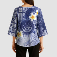 Federated States Of Micronesia Christmas Kimono Sleeve Blouse Retro Style Dark Version LT05 - Polynesian Pride
