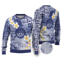 Federated States Of Micronesia Christmas Ugly Christmas Sweater Retro Style Dark Version LT05 Navy - Polynesian Pride