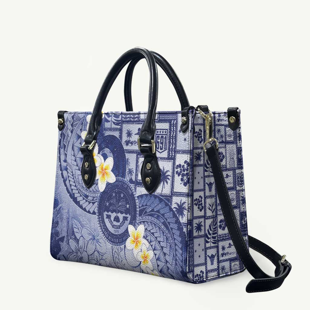 Federated States Of Micronesia Christmas Leather Bag Retro Style Dark Version LT05 Navy - Polynesian Pride